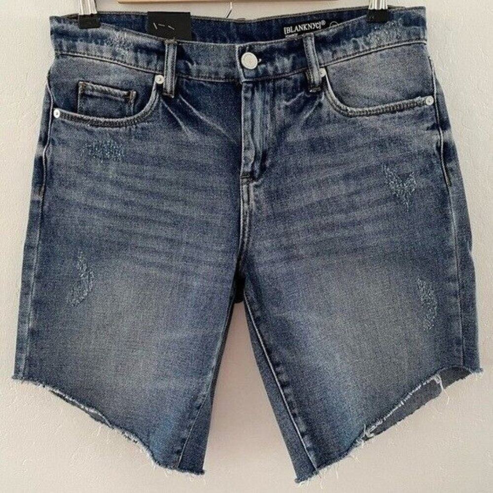 Blank NYC Tomboy Denim Shorts Women's Size 28 Cut-Off Modest Minimalist NEW
